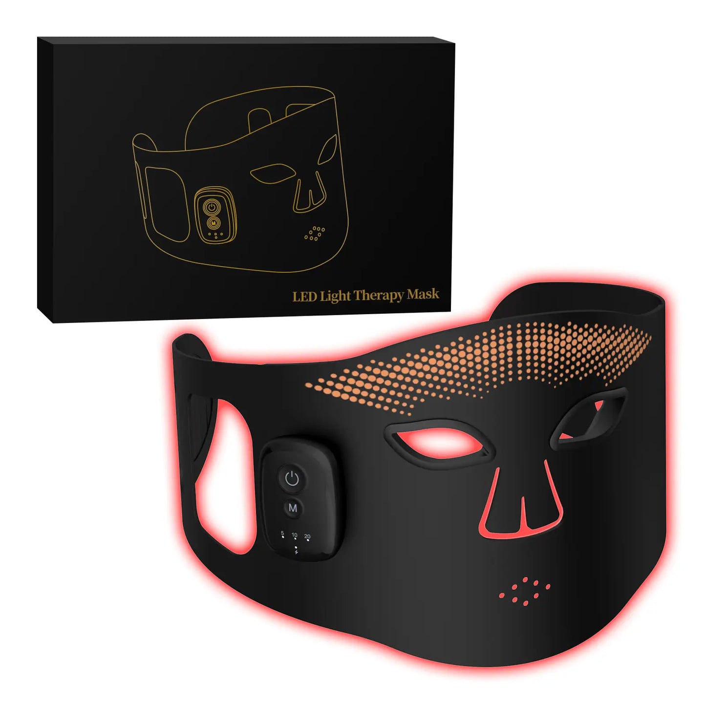 Cordless Red Light Therapy Mask, 4 Colors 336 LED Beads Infrared Facial Skin Care Mask
