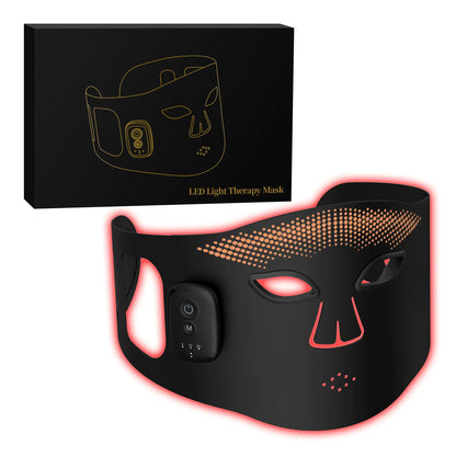 Cordless Red Light Therapy Mask, 4 Colors 336 LED Beads Infrared Facial Skin Care Mask