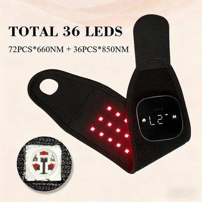 Red Light Therapy Wrist Massager, Heat Vibration Support with 36 LEDs