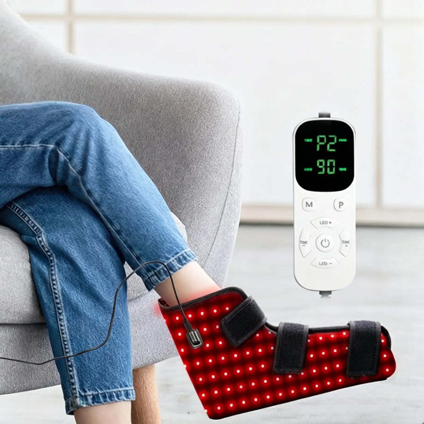 Foot Ankle Red Light Therapy Wrap, 660nm&850nm NIR, FSA/HSA Eligible Timer Design